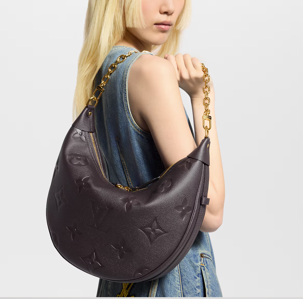 The Loop Hobo - Chocolate Empreinte | The Ultimate Slouchy Shoulder Bag