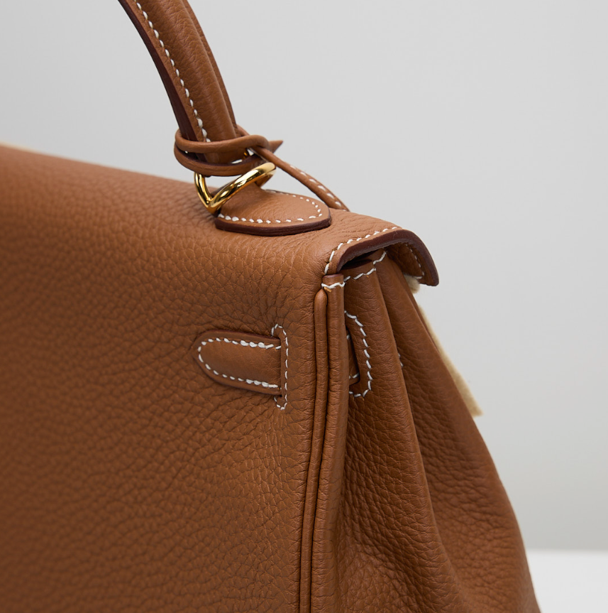 Caramel Brown Pebbled Leather Bag