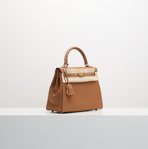 Caramel Brown Pebbled Leather Bag