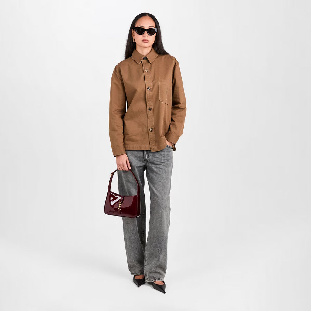 The Patent Hobo Bag - Burgundy / Wine
