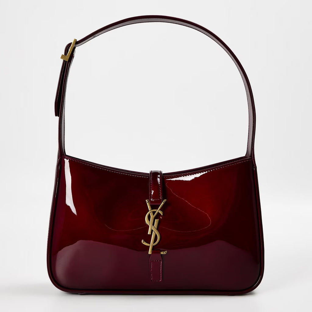 The Patent Hobo Bag - Burgundy / Wine