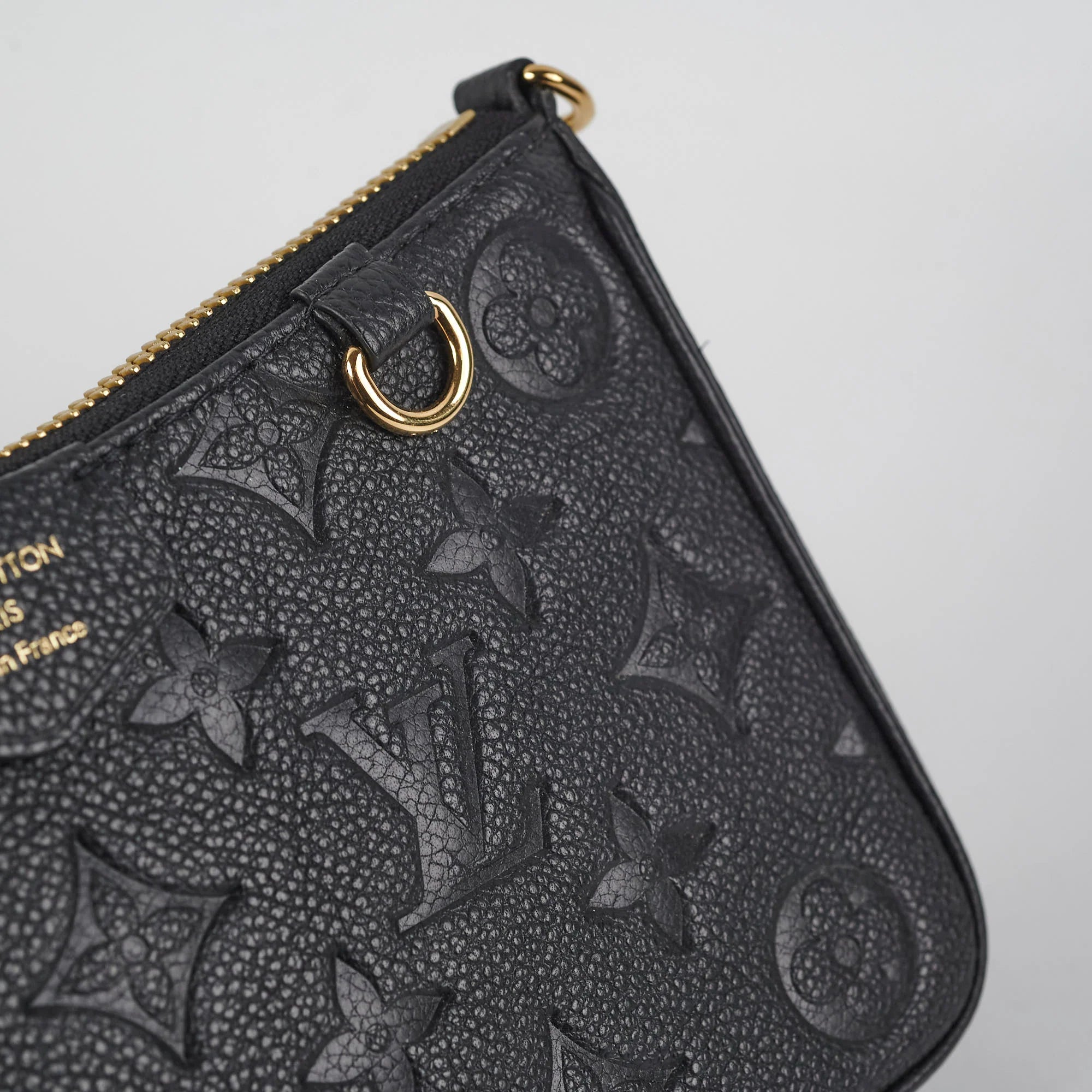 Black Embossed Easy Pouch