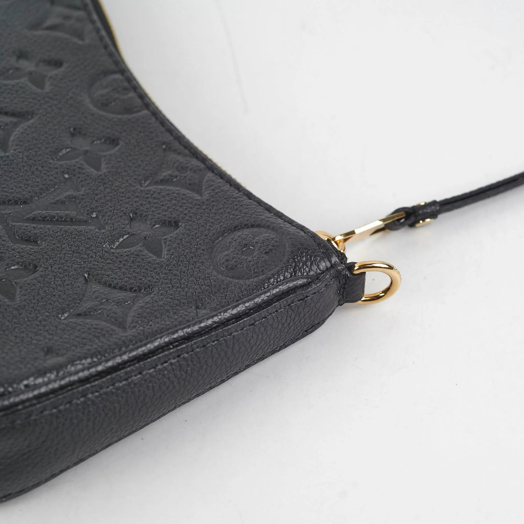 Black Embossed Easy Pouch