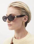 Vintage Arc Oval Sunglasses (Brown)
