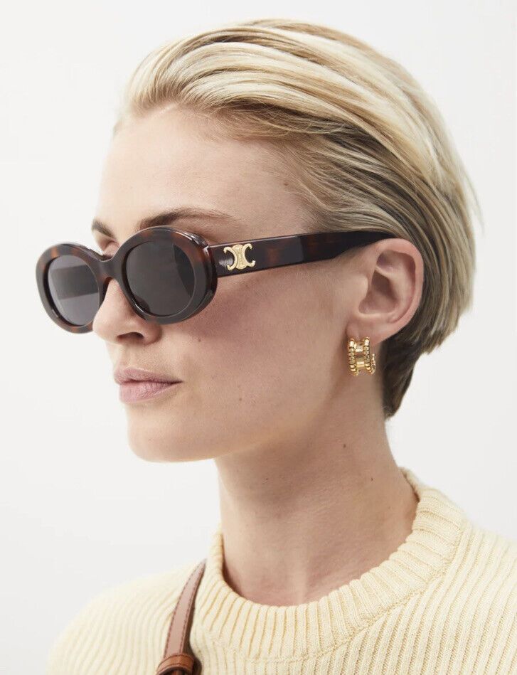 Vintage Arc Oval Sunglasses (Brown)