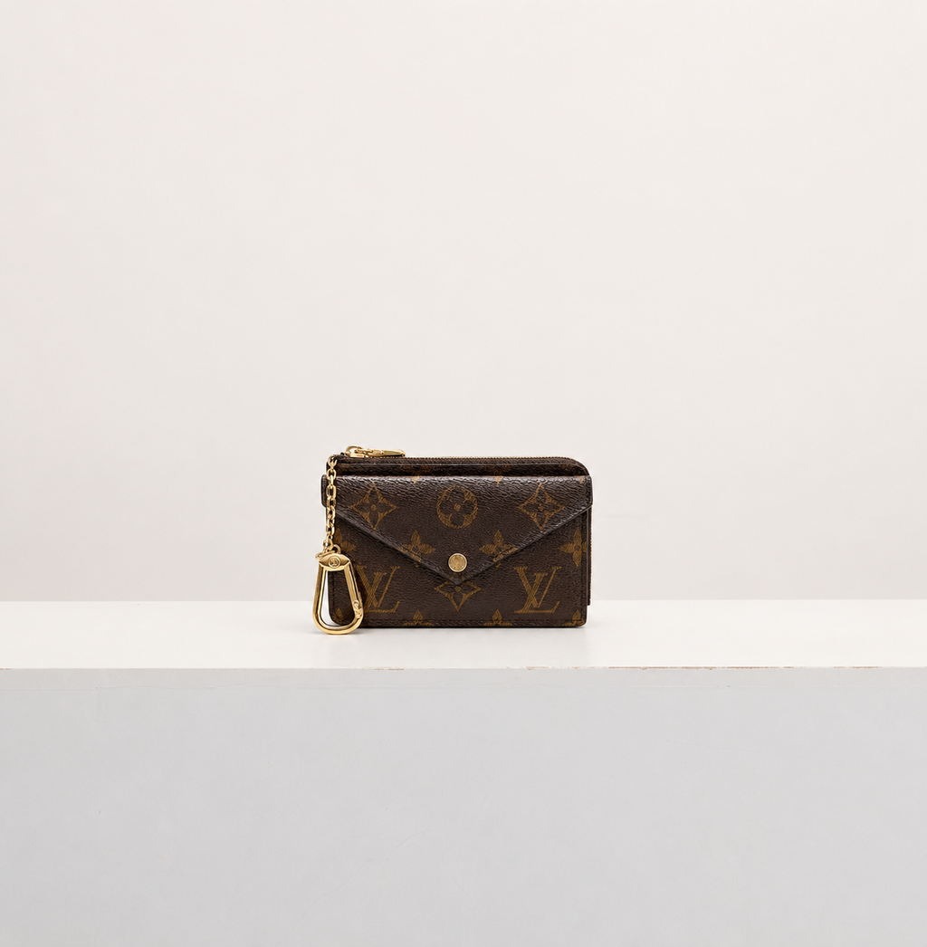 Small caed holder brown canvas 