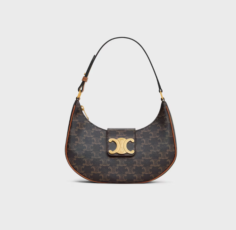 Vintage Crescent handbag with a on a light gray background