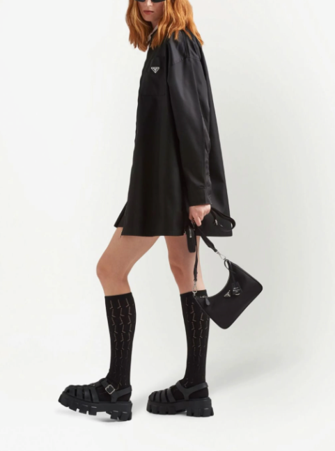 girl with Y2 nylon hobo bag