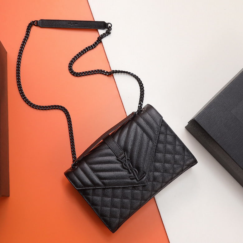 The Envelope Medium Bag - All Black / So Black | The Monogram Essential