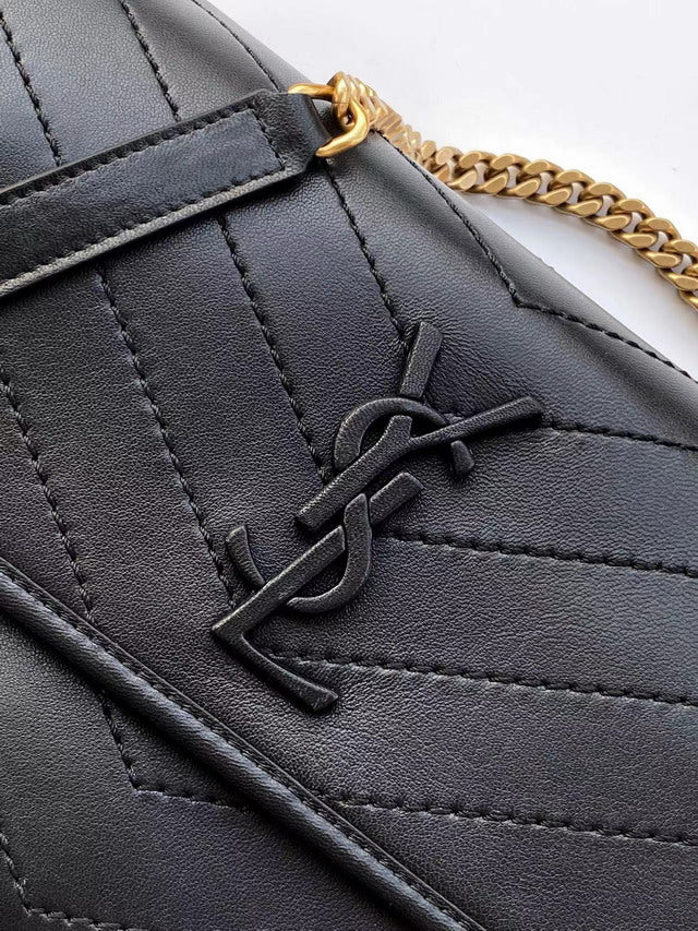 The Niki Medium Chain Bag - Black Vintage Leather | The Rock Chic Icon