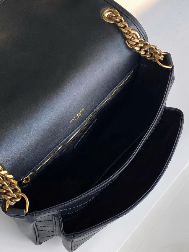 The Niki Medium Chain Bag - Black Vintage Leather | The Rock Chic Icon