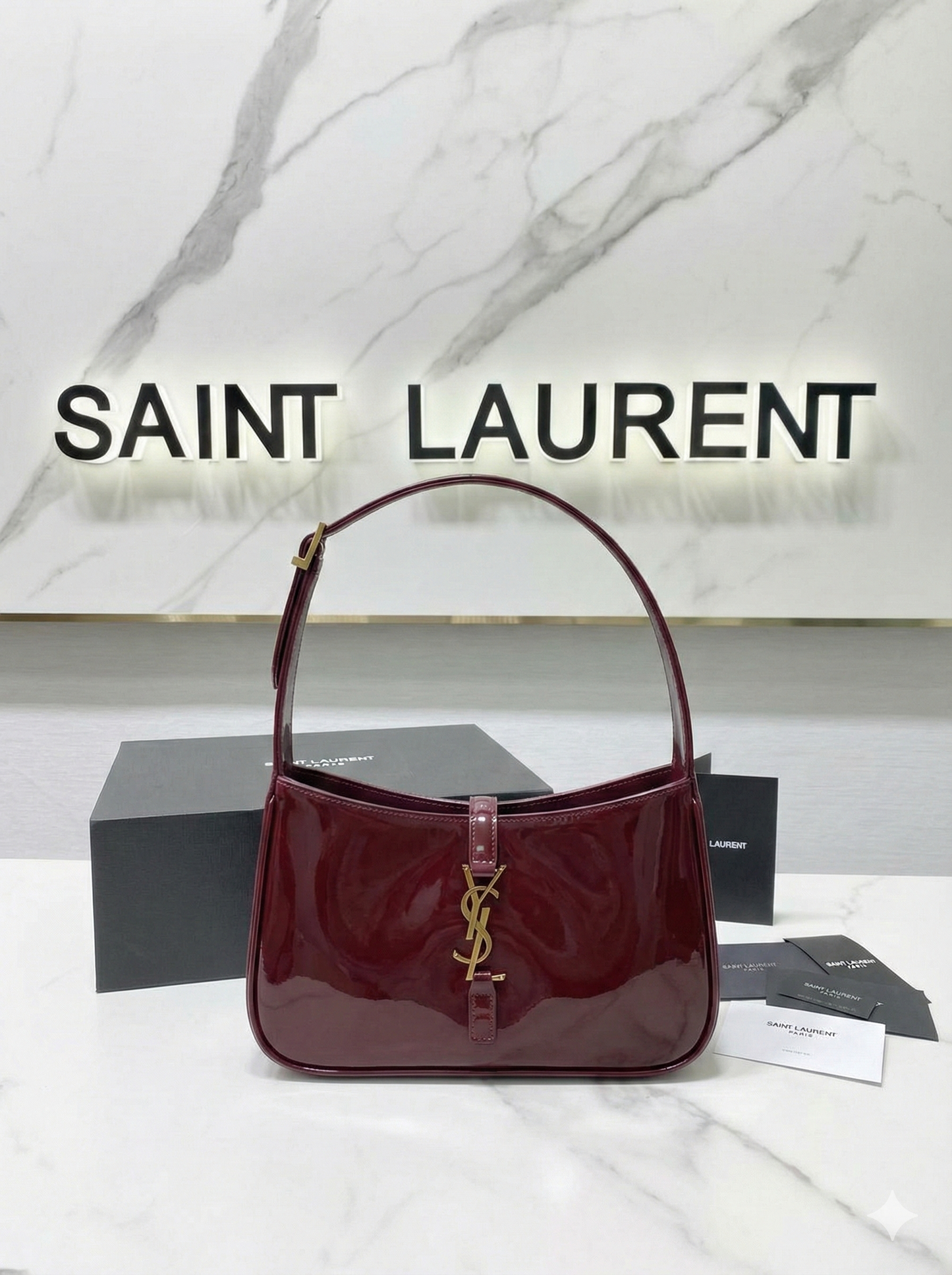 The Le 5 à 7 Hobo - Burgundy Patent | The Viral Icon