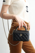 Quilted Top Handle Vanity Case
