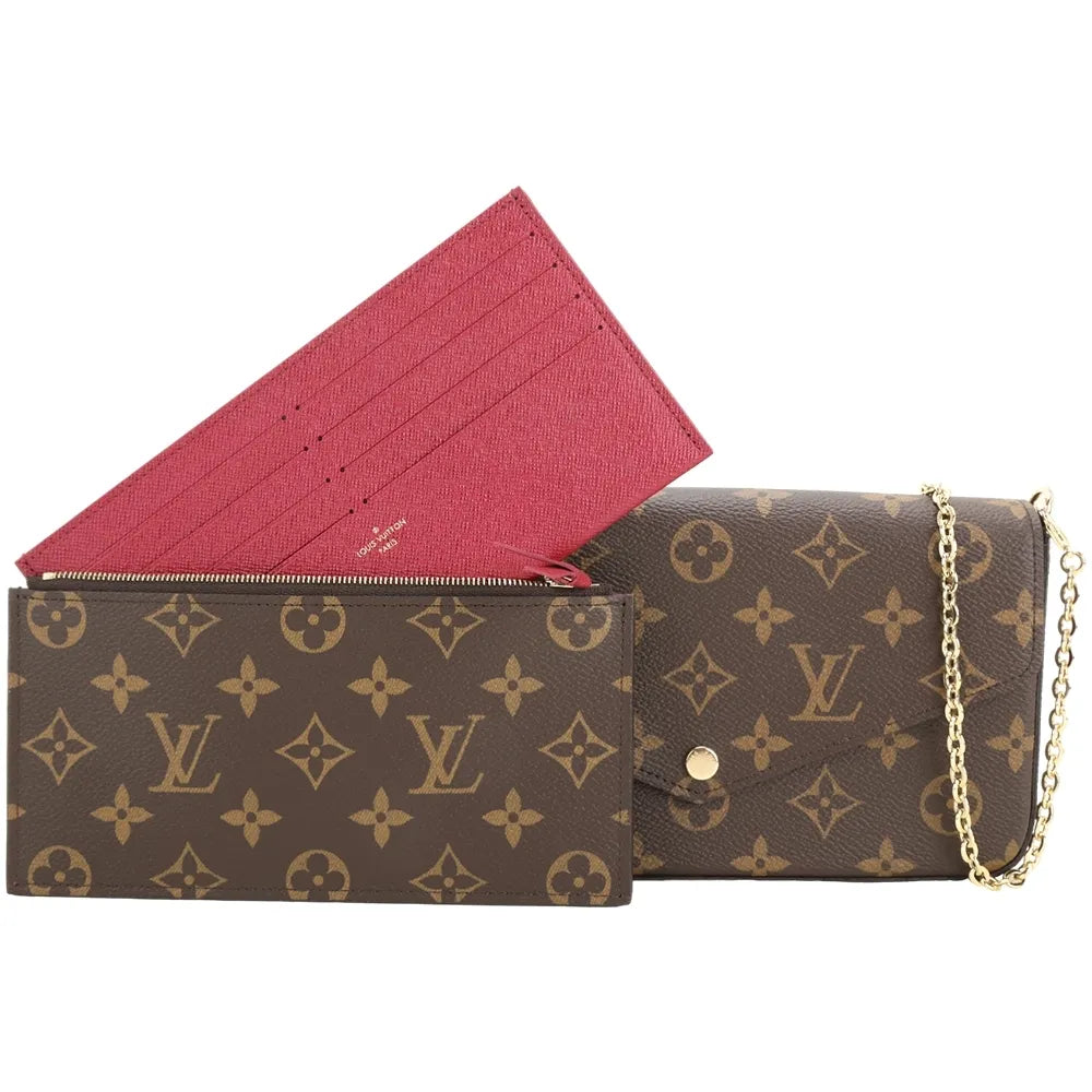 monogram coasted cavas bag with pink insert 