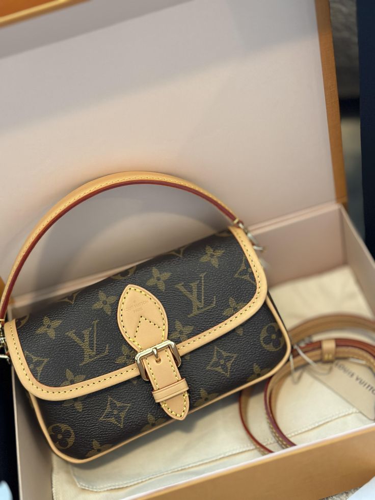 luxury monogram style handbag in the box